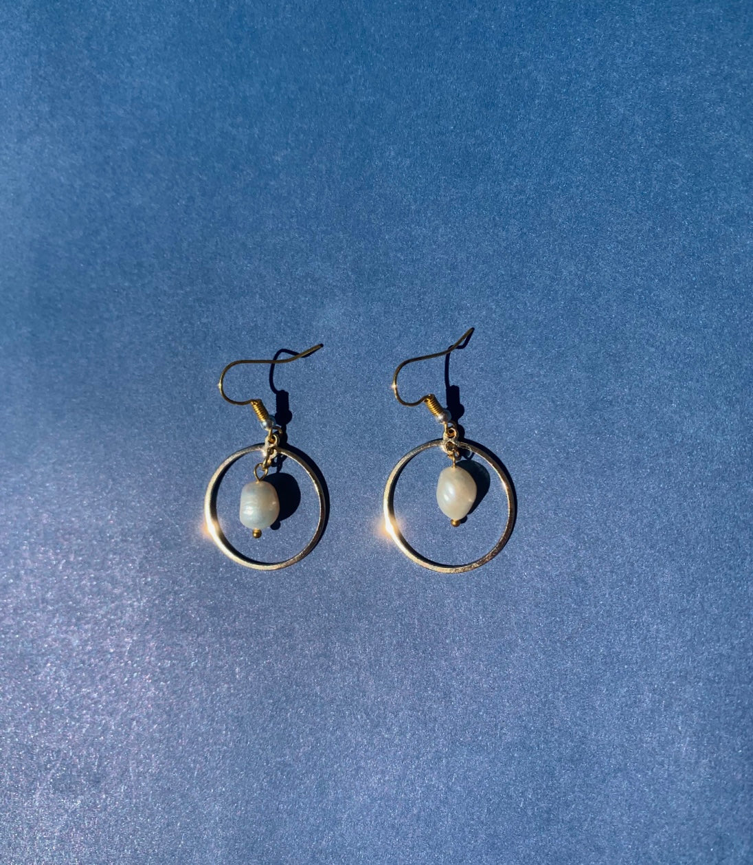 Dangle Hoop Freshwater Pearl Earrings