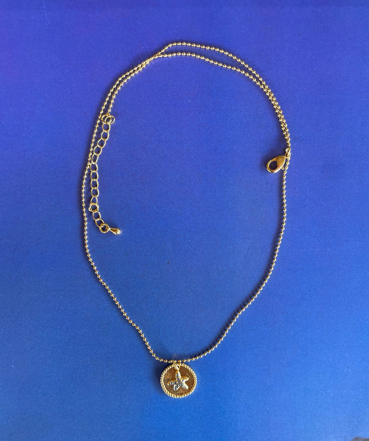 Gold Starfish Coin Necklace