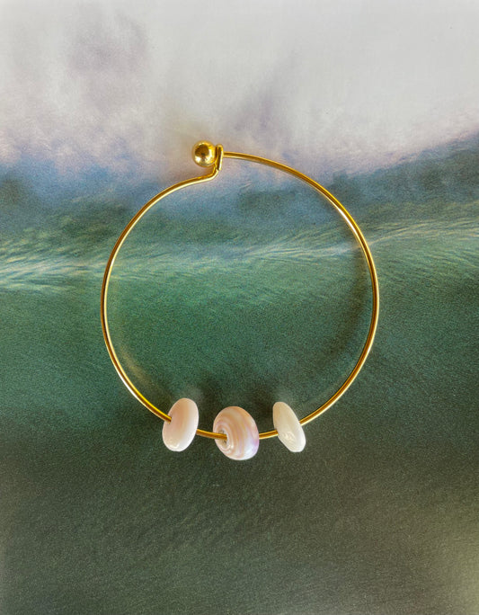 Gold Puka Bangle
