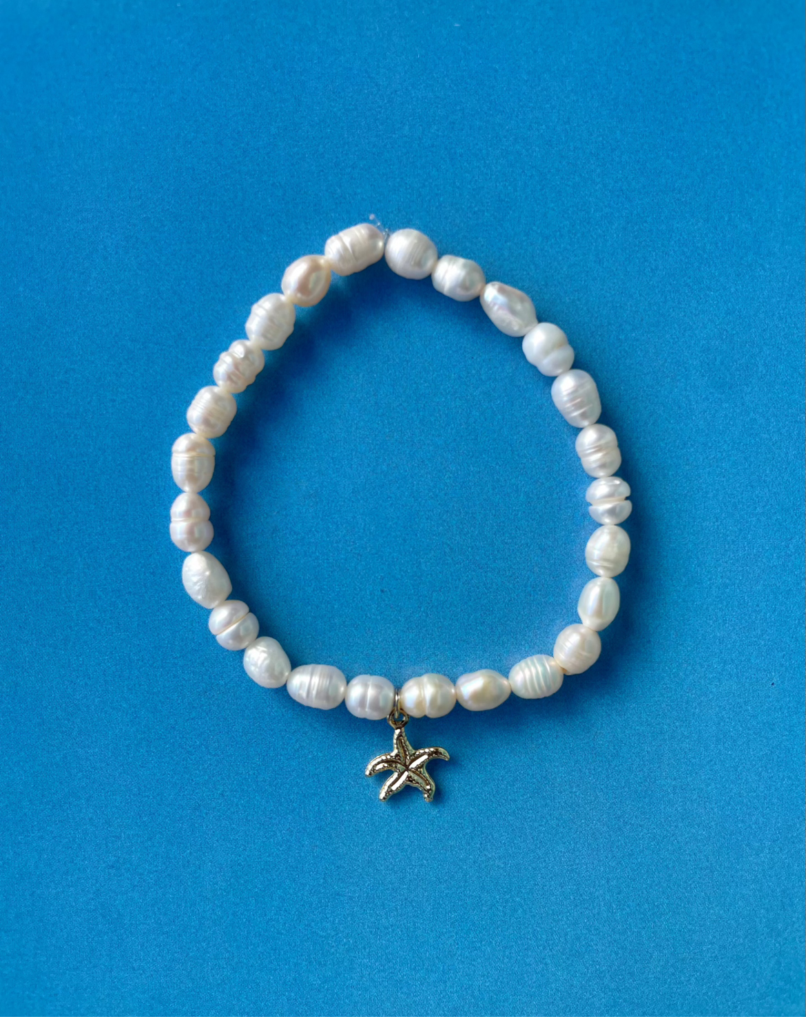 Freshwater Pearl Gold Starfish Bracelet