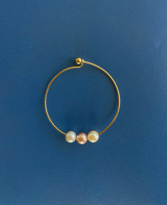 Gold Pearl Bangle