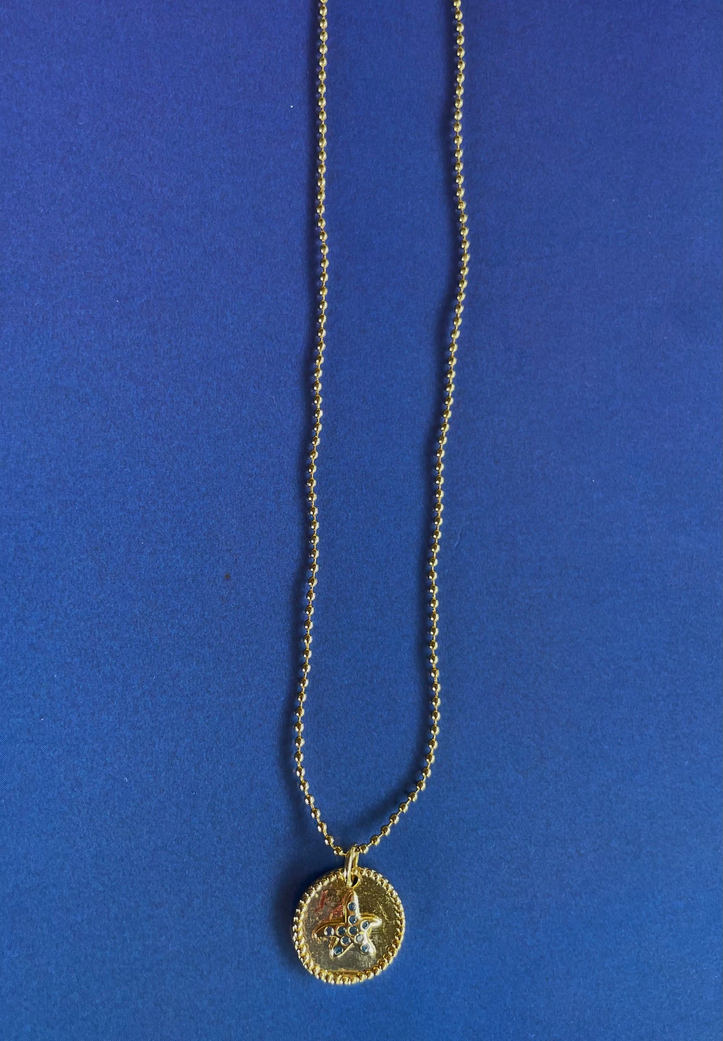 Gold Starfish Coin Necklace