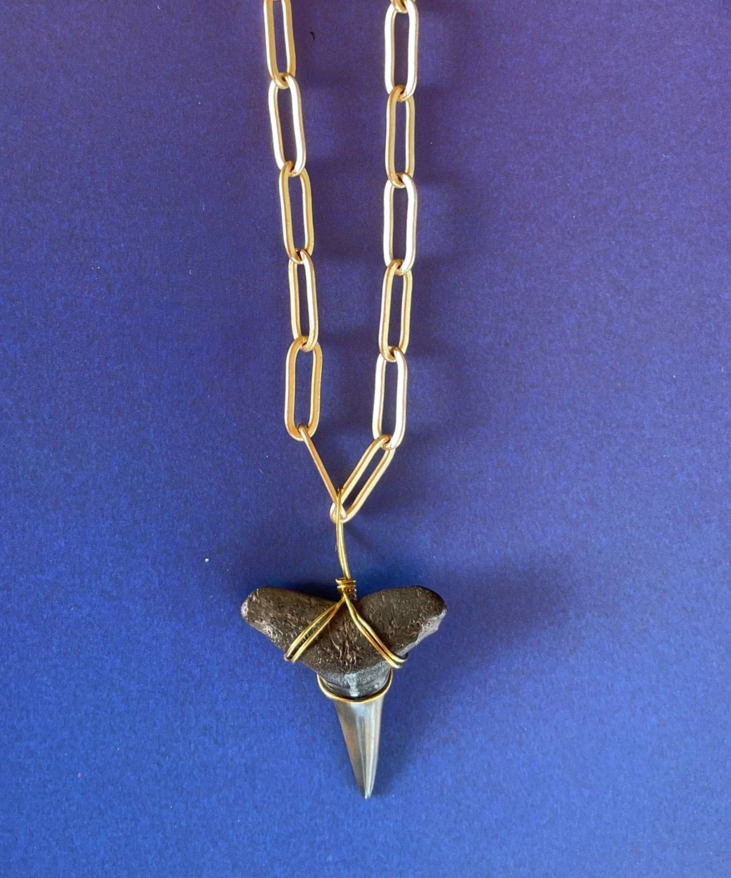 Gold Lemon Shark Tooth Necklace