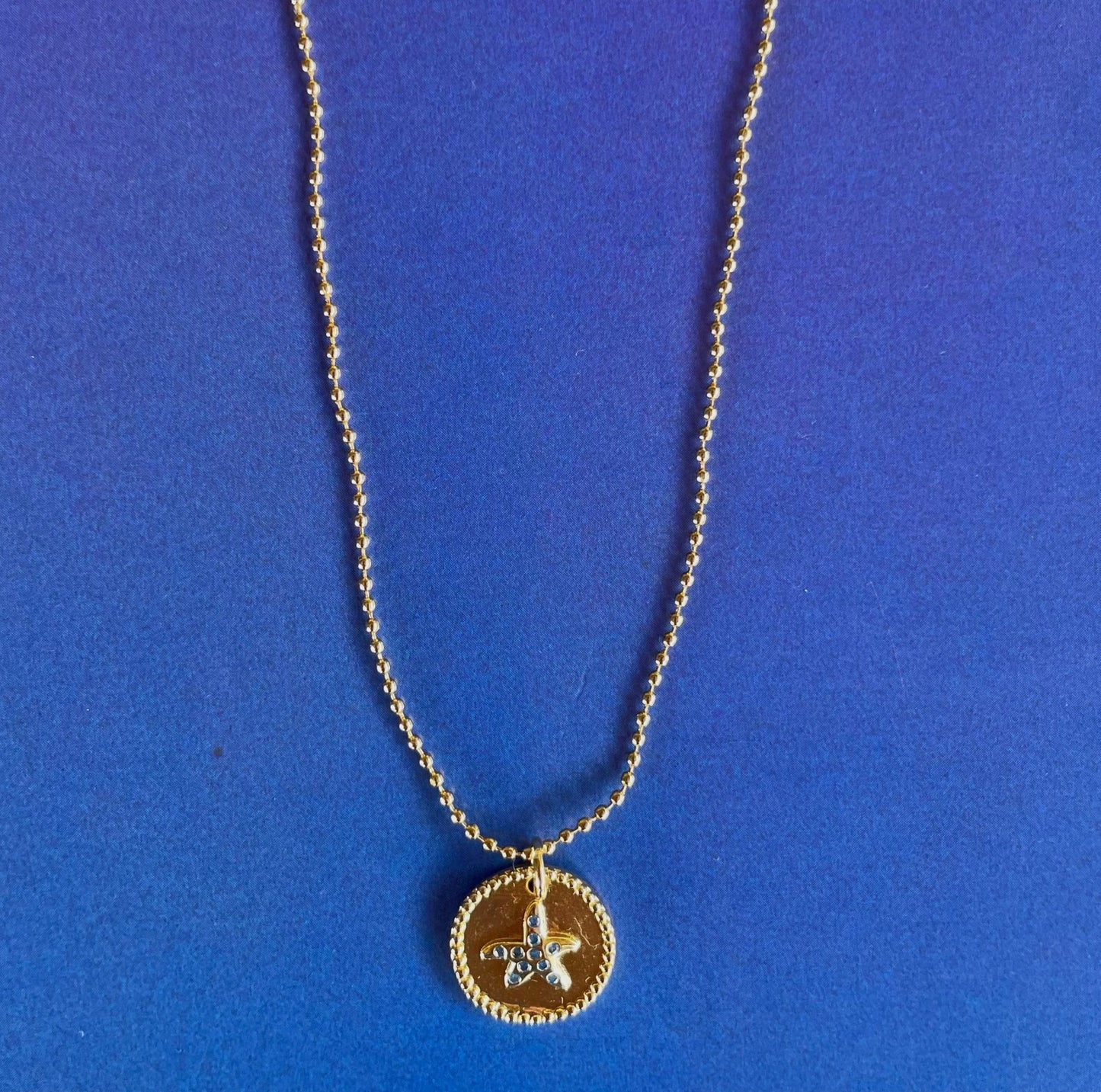 Gold Starfish Coin Necklace