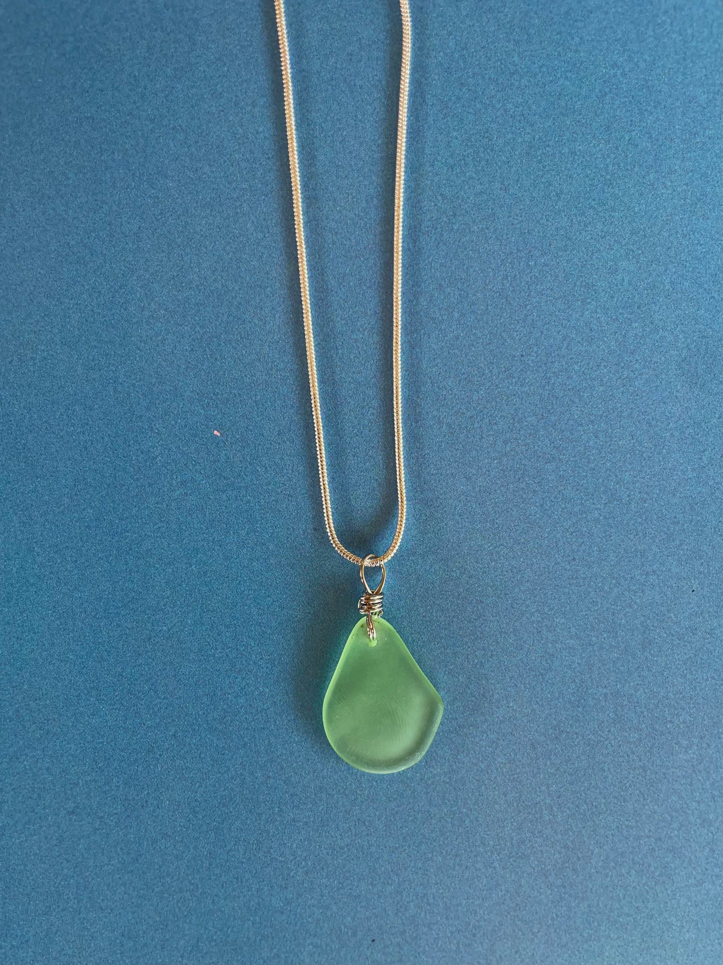 Silver Seafoam Glass Necklace